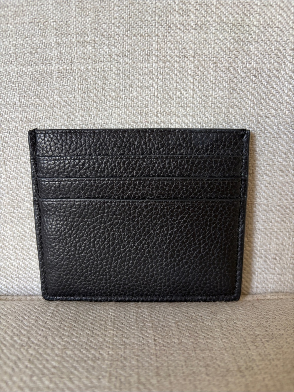 Vera Bradley Slim Solid Black Pebbled Leather Card Wallet 2024